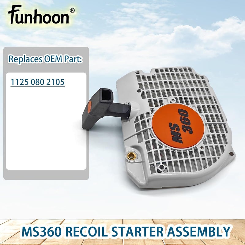 Funhoon 1125 080 2105 Recoil Starter Assembly for Stihl 034 036 MS340 MS360 Chainsaws Pull Start Assembly - Image 2